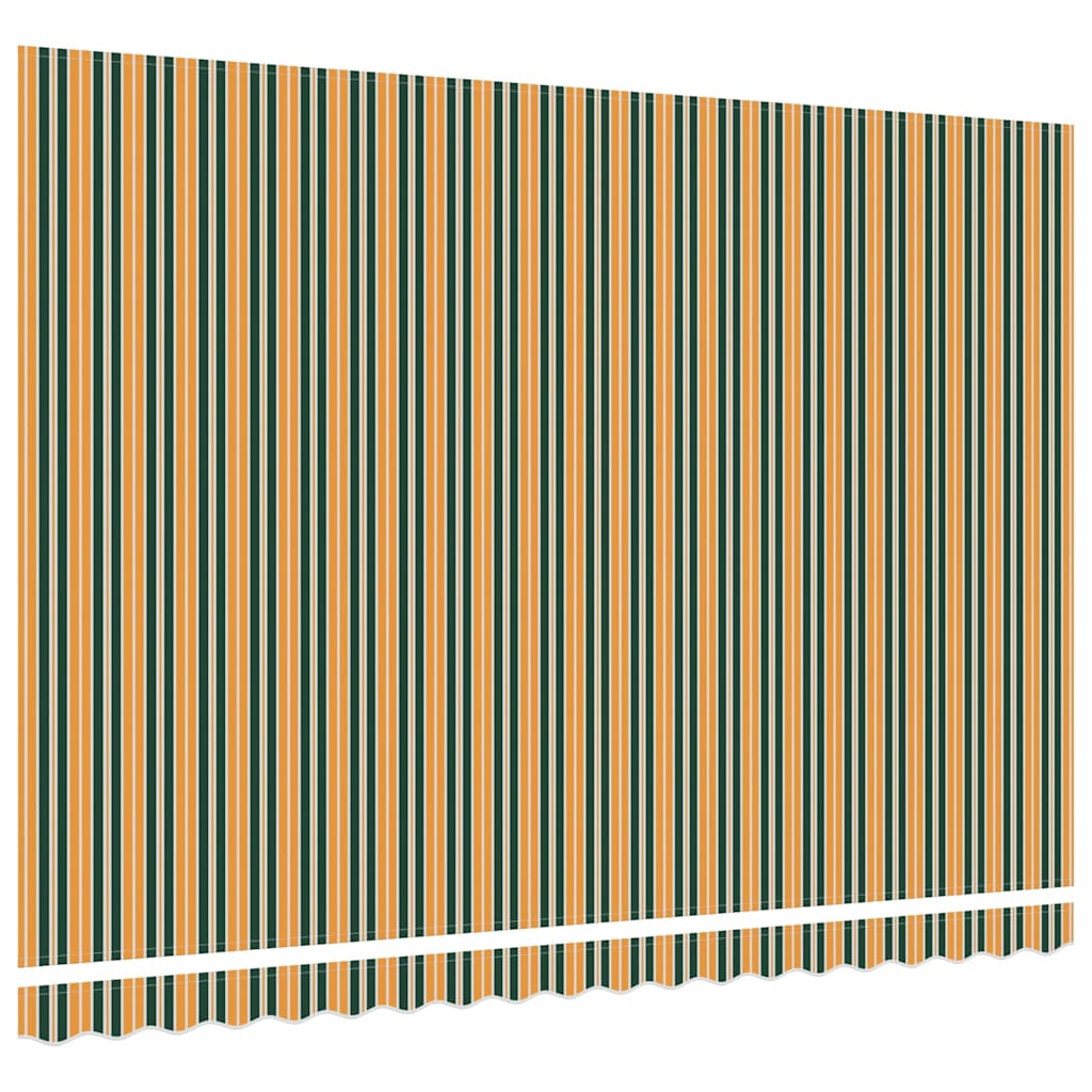 vidaXL Markisen-Ersatzstoff Grün und Gelb 450 x 300 cm Segeltuch