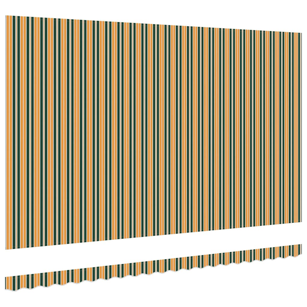 vidaXL Markisen-Ersatzstoff Grün und Gelb 500 x 300 cm Segeltuch