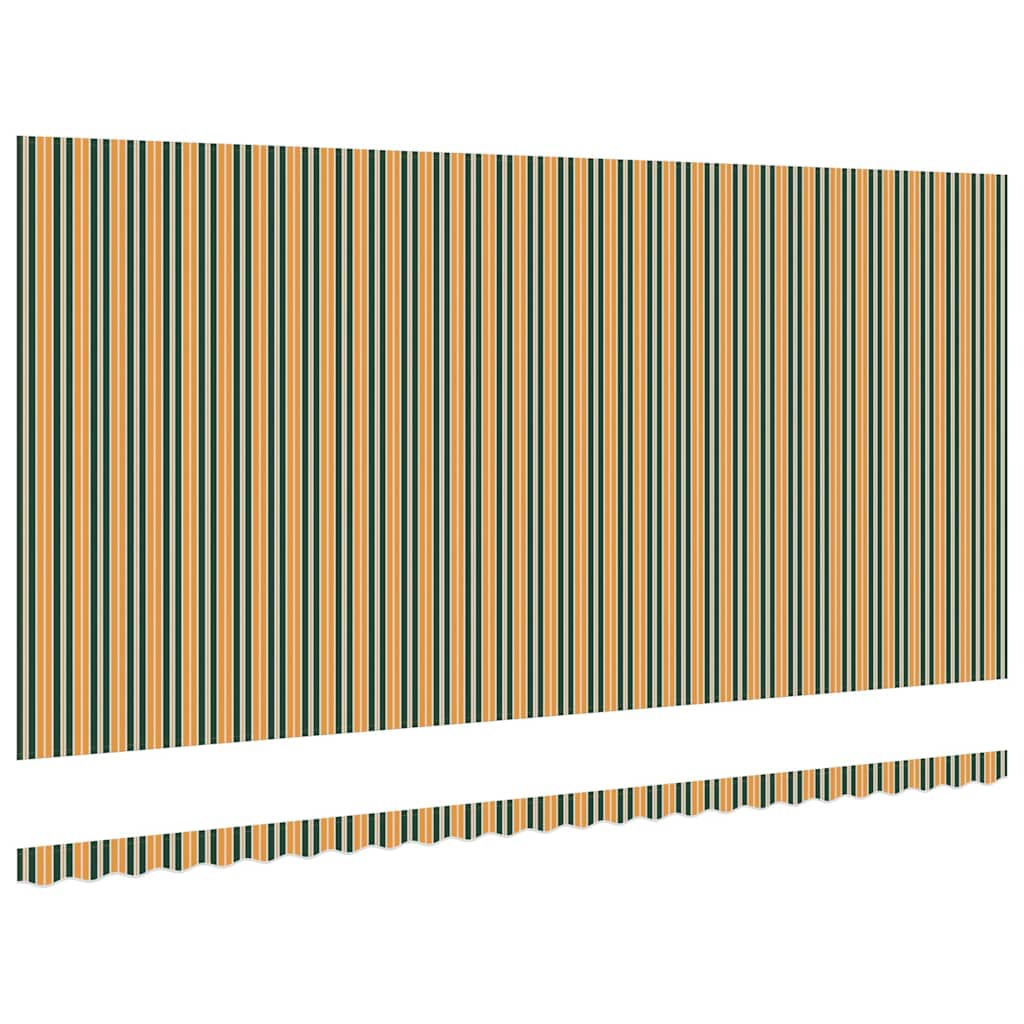 vidaXL Markisenersatzstoff Grün und Gelb 580 x 295 cm Polyester