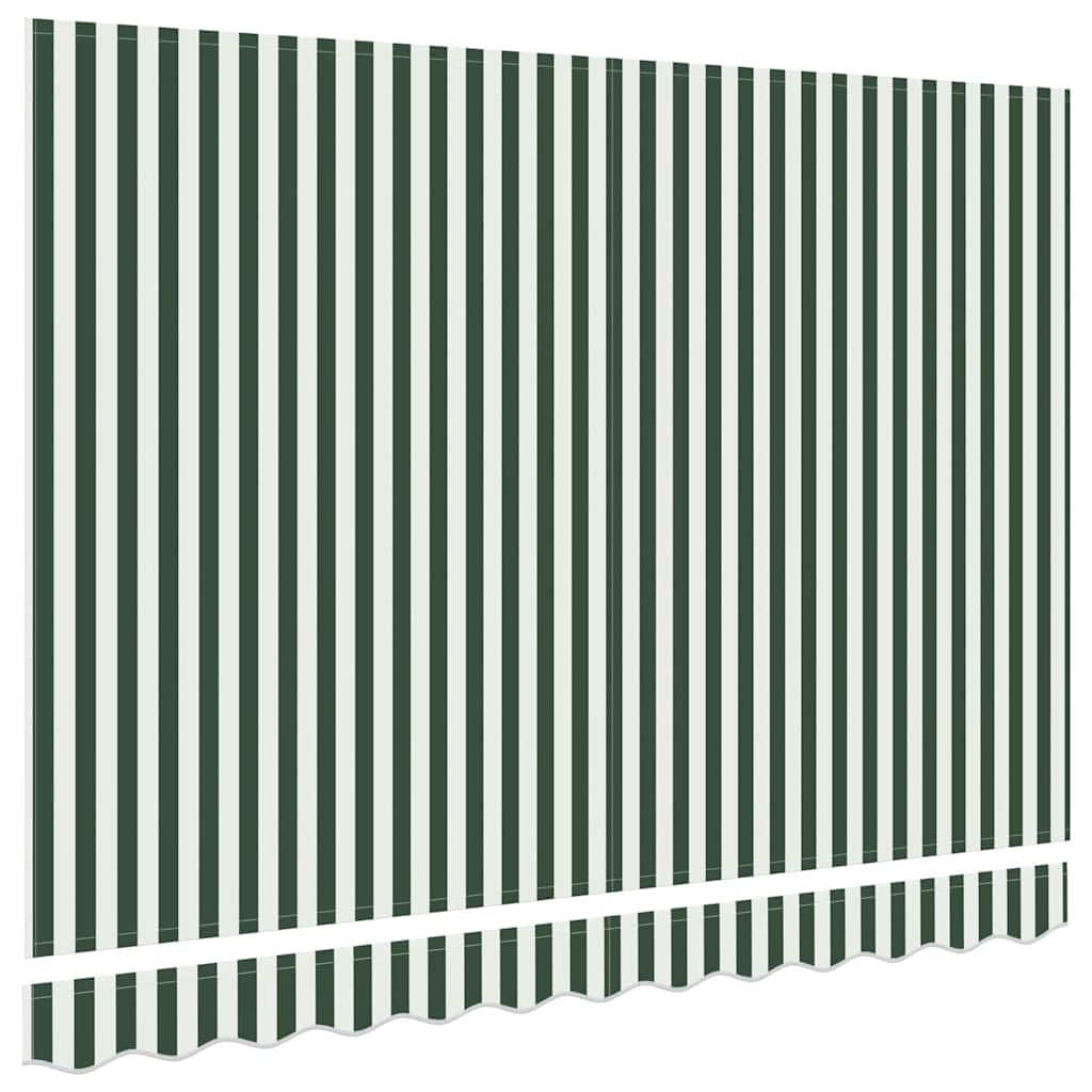 vidaXL Markisenersatzstoff Grün und Weiß 330 x 195 cm Polyester