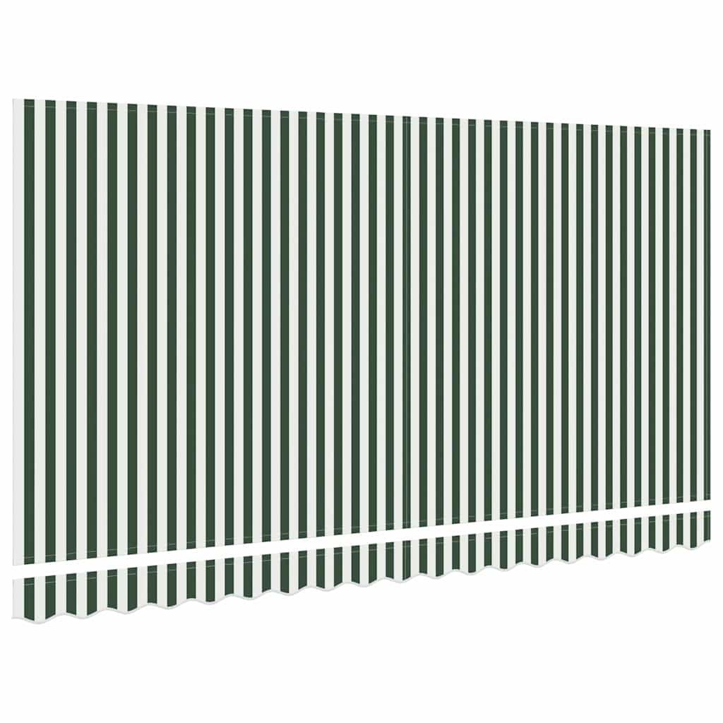 vidaXL Markisen-Ersatzstoff Grün und Weiß 400 x 200 cm Segeltuch