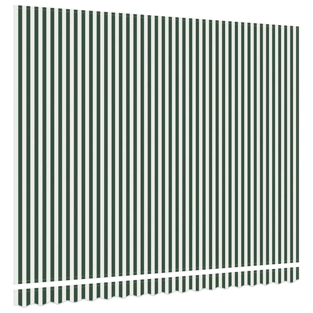vidaXL Markisen-Ersatzstoff Grün und Weiß 400 x 300 cm Segeltuch