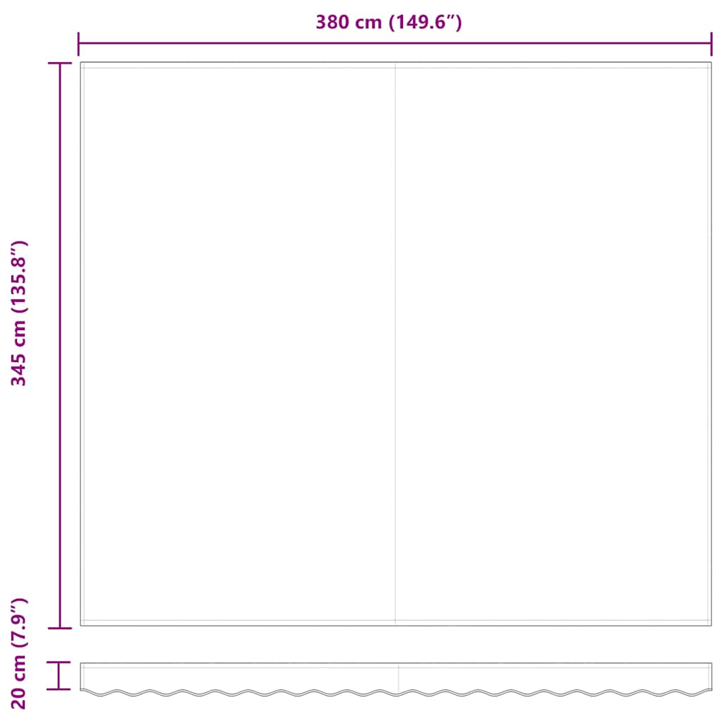 vidaXL Markisen-Ersatzstoff Grün und Weiß 400 x 350 cm Segeltuch