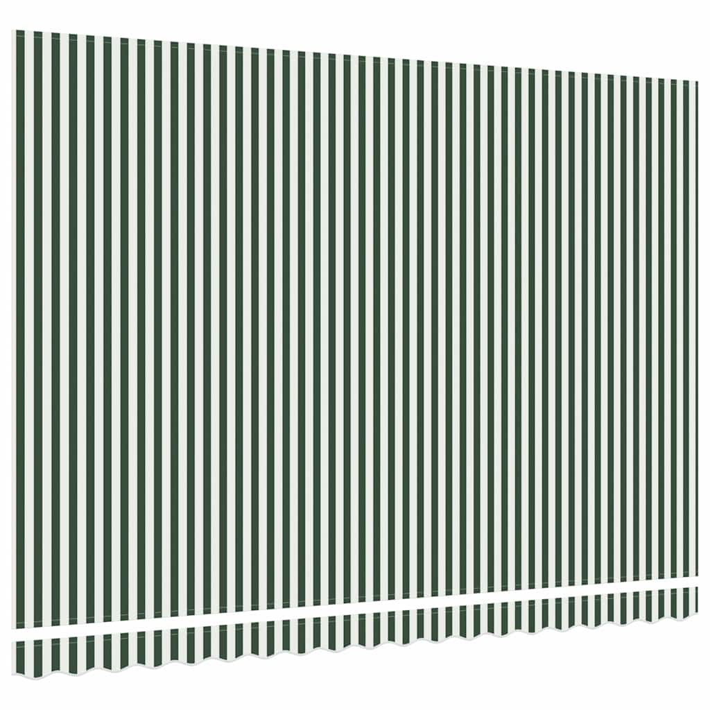 vidaXL Markisen-Ersatzstoff Grün und Weiß 450 x 350 cm Segeltuch