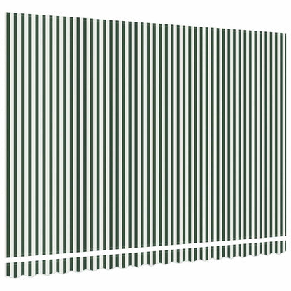 vidaXL Markisen-Ersatzstoff Grün und Weiß 450 x 350 cm Segeltuch