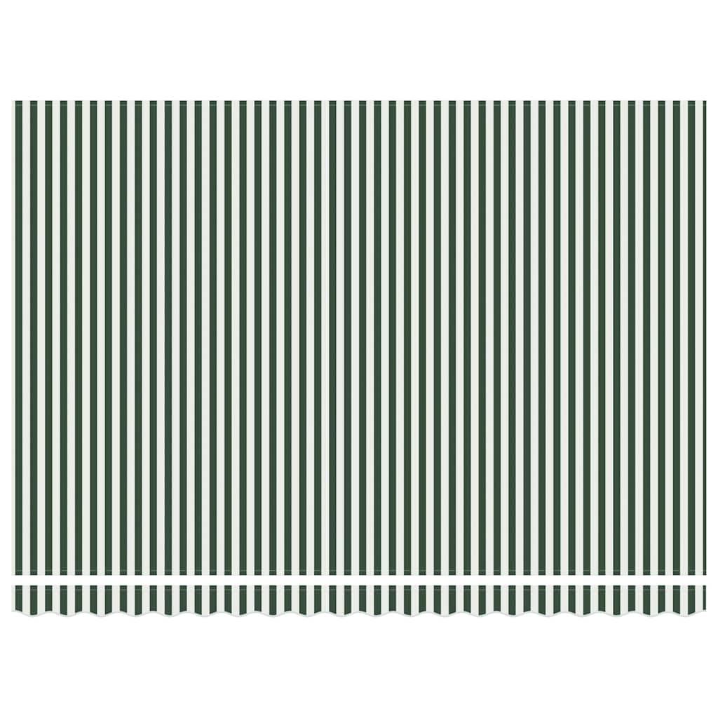 vidaXL Markisen-Ersatzstoff Grün und Weiß 450 x 350 cm Segeltuch