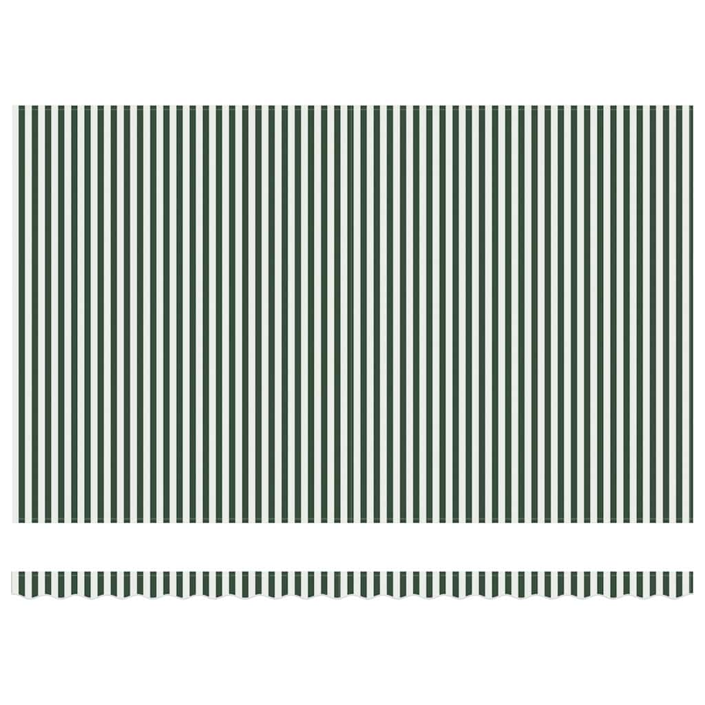 vidaXL Markisen-Ersatzstoff Grün und Weiß 500 x 350 cm Segeltuch