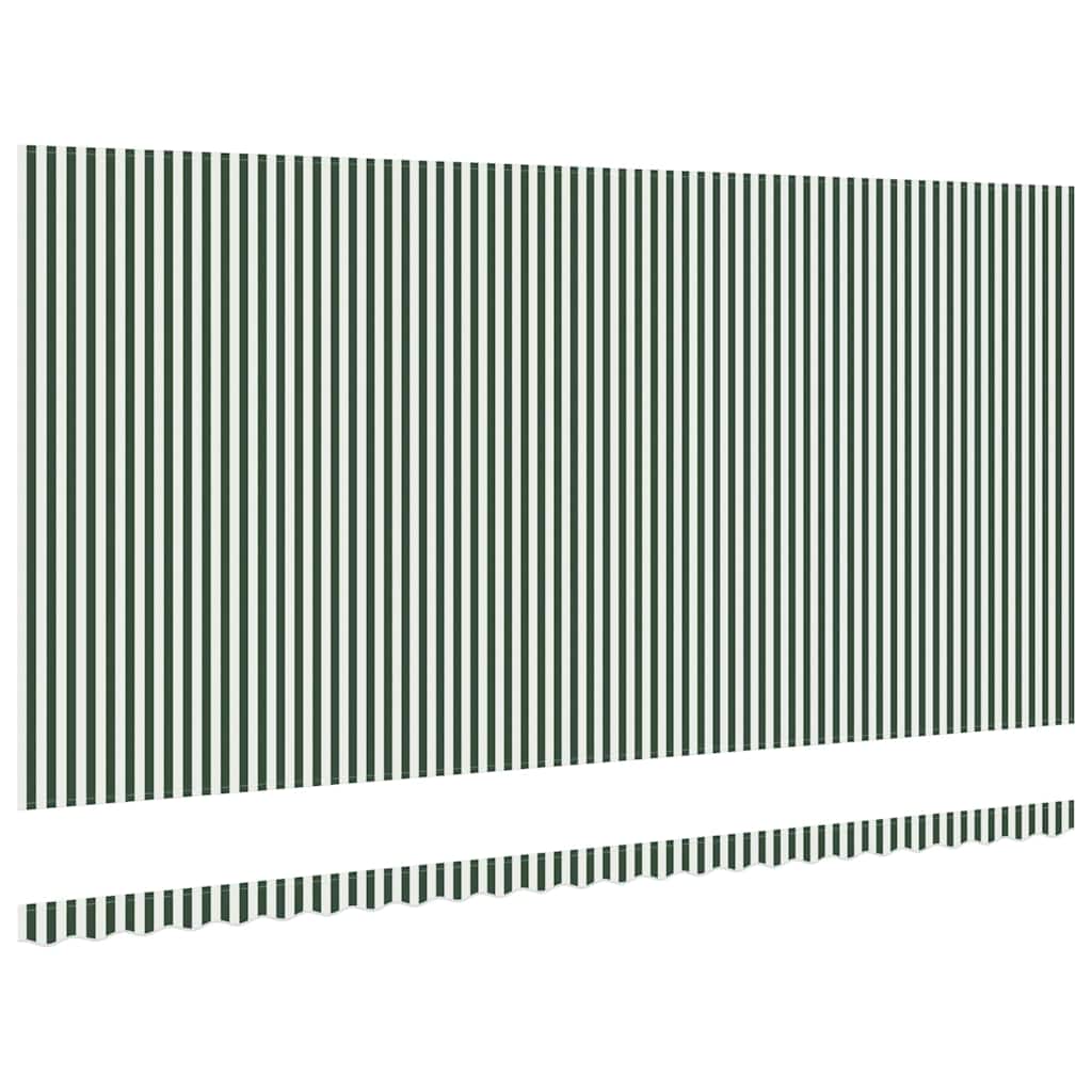 vidaXL Markisen-Ersatzstoff Grün und Weiß 600 x 300 cm Segeltuch