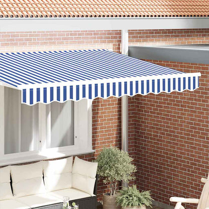 vidaXL Markisenfranse Blau und weiß 2,3 x 0,2 m Segeltuch