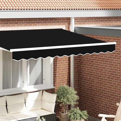 vidaXL Markisenvolant Schwarz 580 x 20 cm Segeltuch