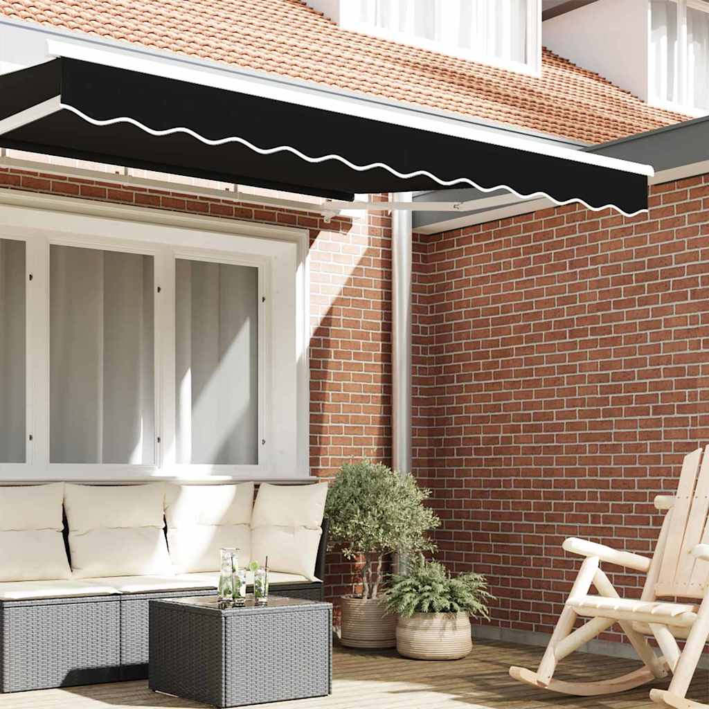 vidaXL Markisenvolant Schwarz 580 x 20 cm Segeltuch