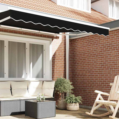 vidaXL Markisenvolant Schwarz 580 x 20 cm Segeltuch
