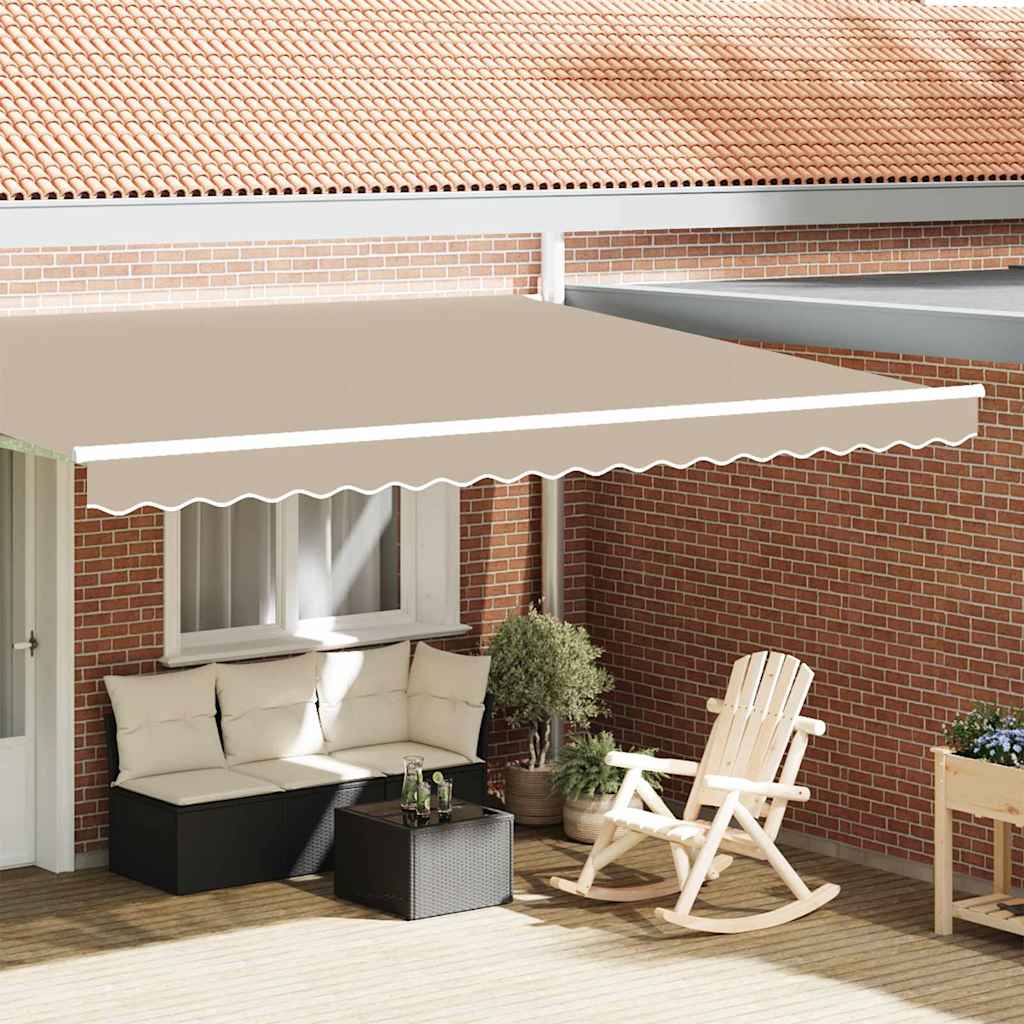vidaXL Markisenfranse Beige 4,3 x 0,2 m Segeltuch