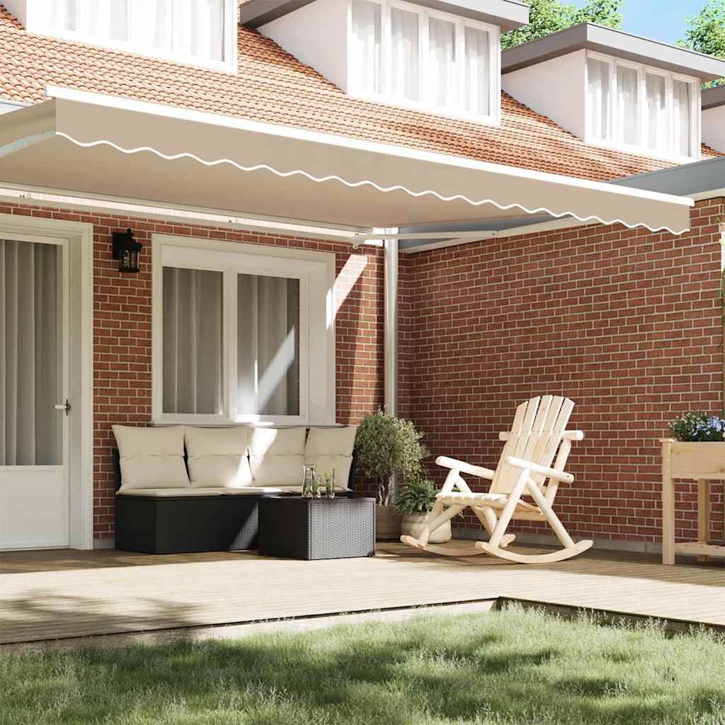 vidaXL Markisenfranse Beige 4,3 x 0,2 m Segeltuch