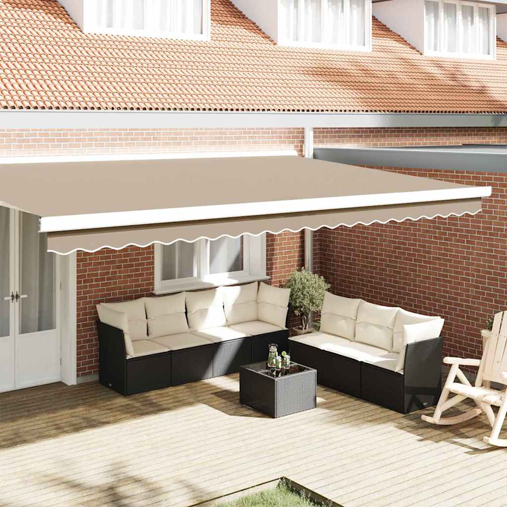 vidaXL Markisenfranse Beige 4,8 x 0,2 m Segeltuch