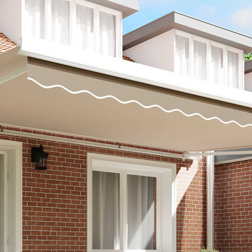 vidaXL Markisenfranse Beige 4,8 x 0,2 m Segeltuch