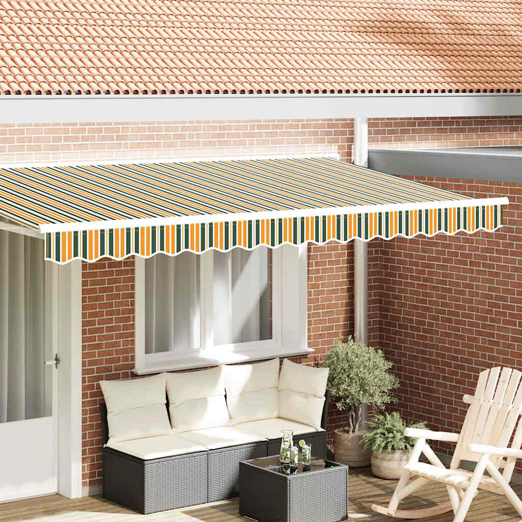 vidaXL Markisenvolant Grün und Gelb 580 x 20 cm Segeltuch