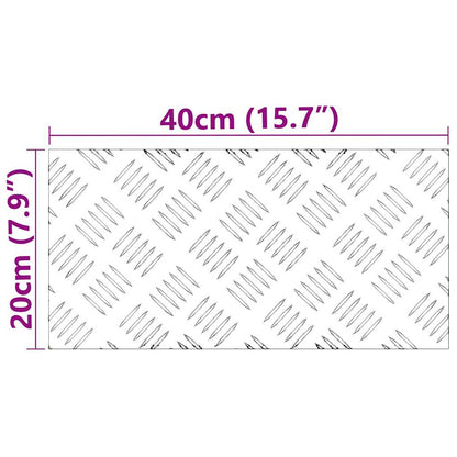 Treppe Tritt Rechtwinklig 2 pcs Silber 40 x 20 cm Aluminium