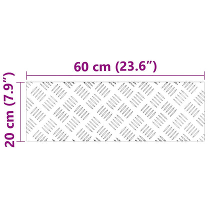 Treppe Tritt Rechtwinklig 4 pcs Silber 60 x 20 cm Aluminium