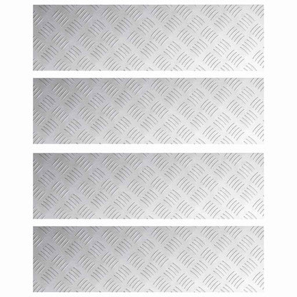 Treppe Tritt Rechtwinklig 4 pcs Silber 70 x 20 cm Aluminium