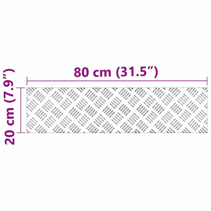 Treppe Tritt Rechtwinklig 2 pcs Silber 80 x 20 cm Aluminium