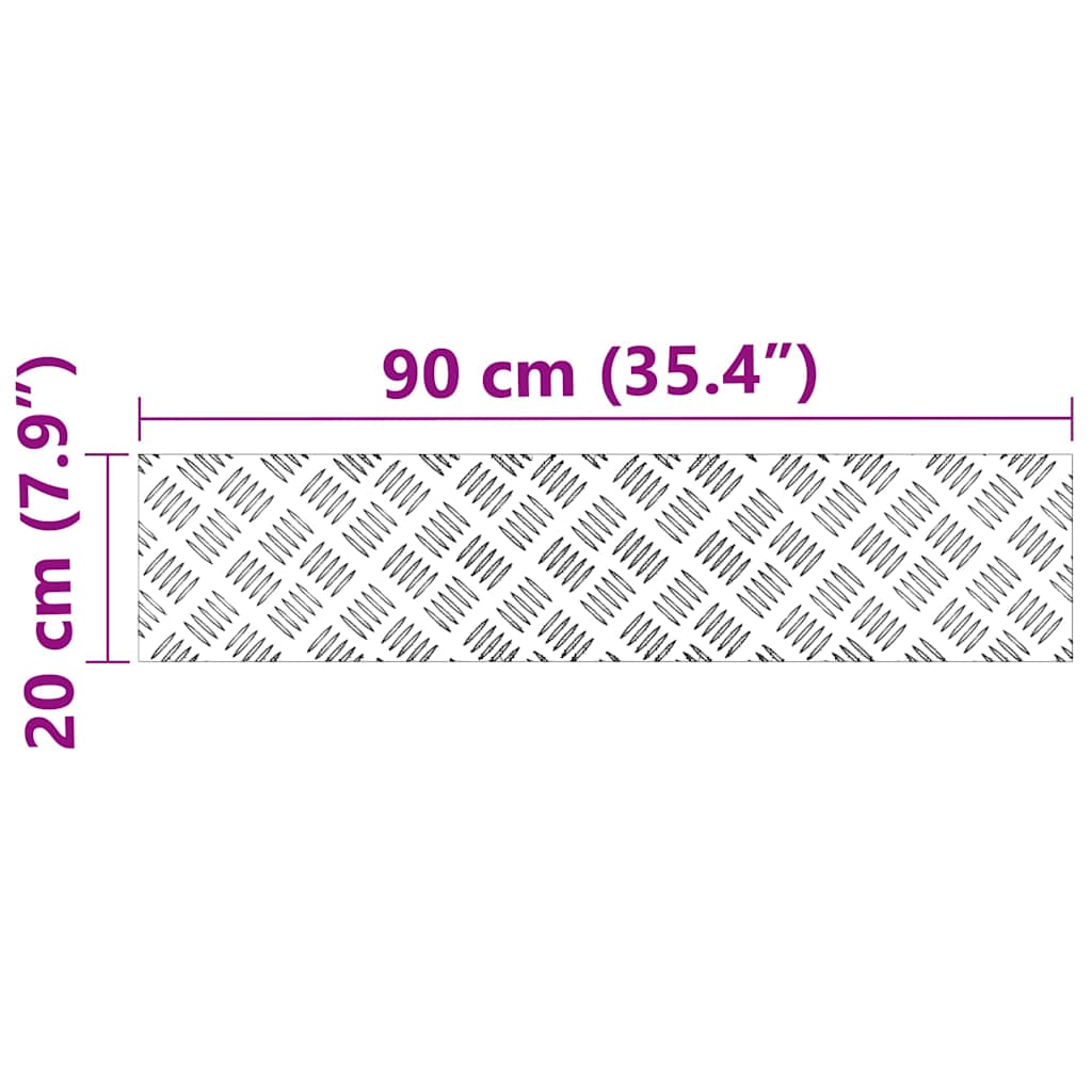 Treppe Tritt Rechtwinklig 2 pcs Silber 90 x 20 cm Aluminium