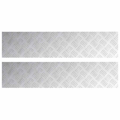 Treppe Tritt Rechtwinklig 2 pcs Silber 90 x 20 cm Aluminium