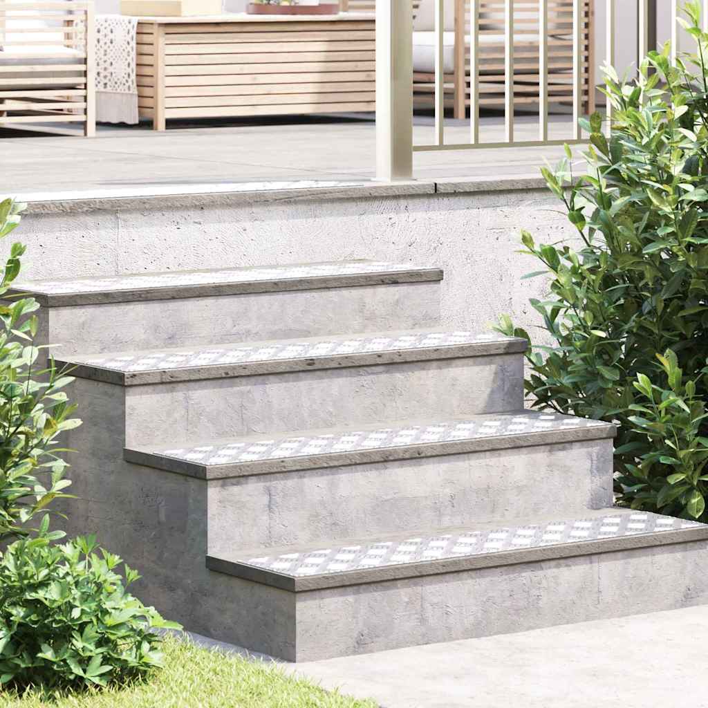 Treppe Tritt Rechtwinklig 4 pcs Silber 100 x 20 cm Aluminium