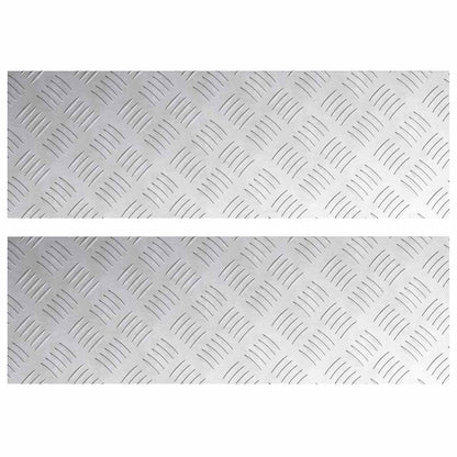 Treppe Tritt Rechtwinklig 2 pcs Silber 75 x 25 cm Aluminium