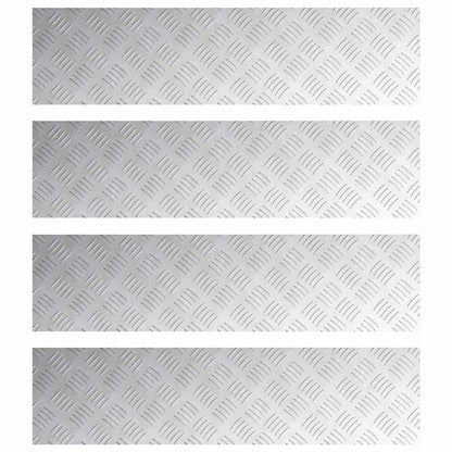 Treppe Tritt Rechtwinklig 4 pcs Silber 100 x 25 cm Aluminium