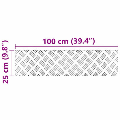 Treppe Tritt Rechtwinklig 2 pcs Silber 100 x 25 cm Aluminium