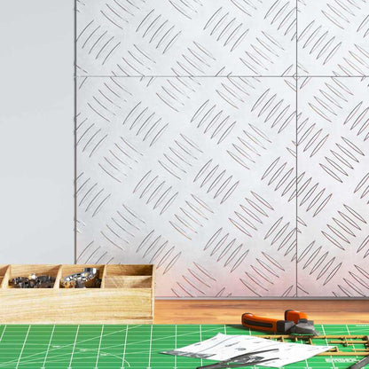 Treppe Tritt Quadratisch 4 pcs Silber 30 x 30 cm Aluminium