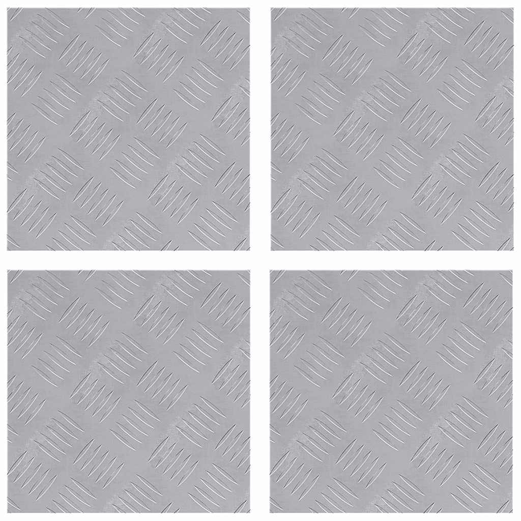 Treppe Tritt Quadratisch 4 pcs Silber 30 x 30 cm Aluminium