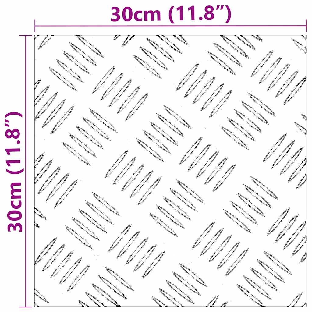 Treppe Tritt Quadratisch 4 pcs Silber 30 x 30 cm Aluminium