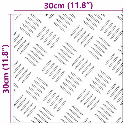 Treppe Tritt Quadratisch 4 pcs Silber 30 x 30 cm Aluminium