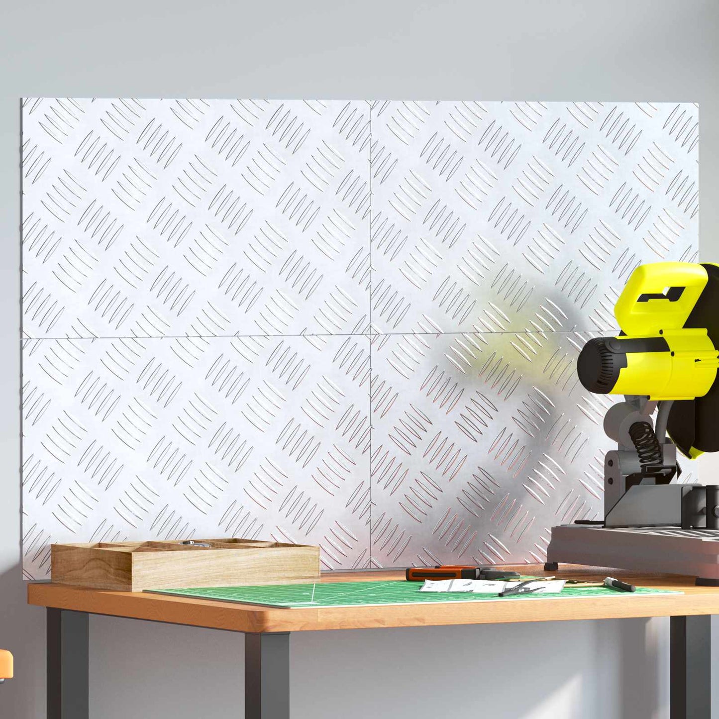 Treppe Tritt Rechtwinklig 4 pcs Silber 50 x 30 cm Aluminium