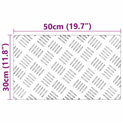 Treppe Tritt Rechtwinklig 4 pcs Silber 50 x 30 cm Aluminium