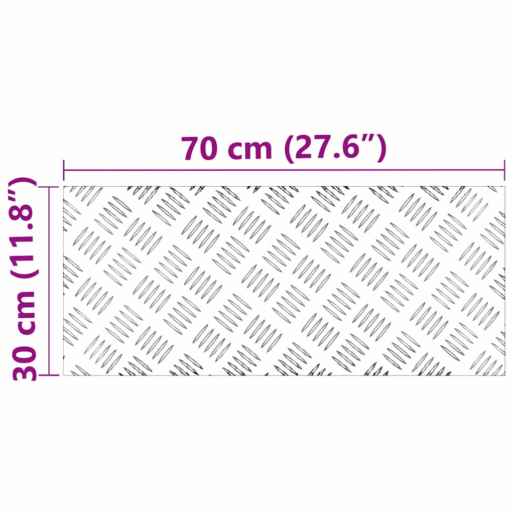 Treppe Tritt Rechtwinklig 4 pcs Silber 70 x 30 cm Aluminium
