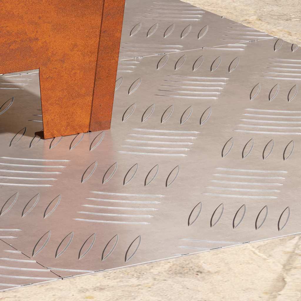 Treppe Tritt Quadratisch 4 pcs Silber 40 x 40 cm Aluminium