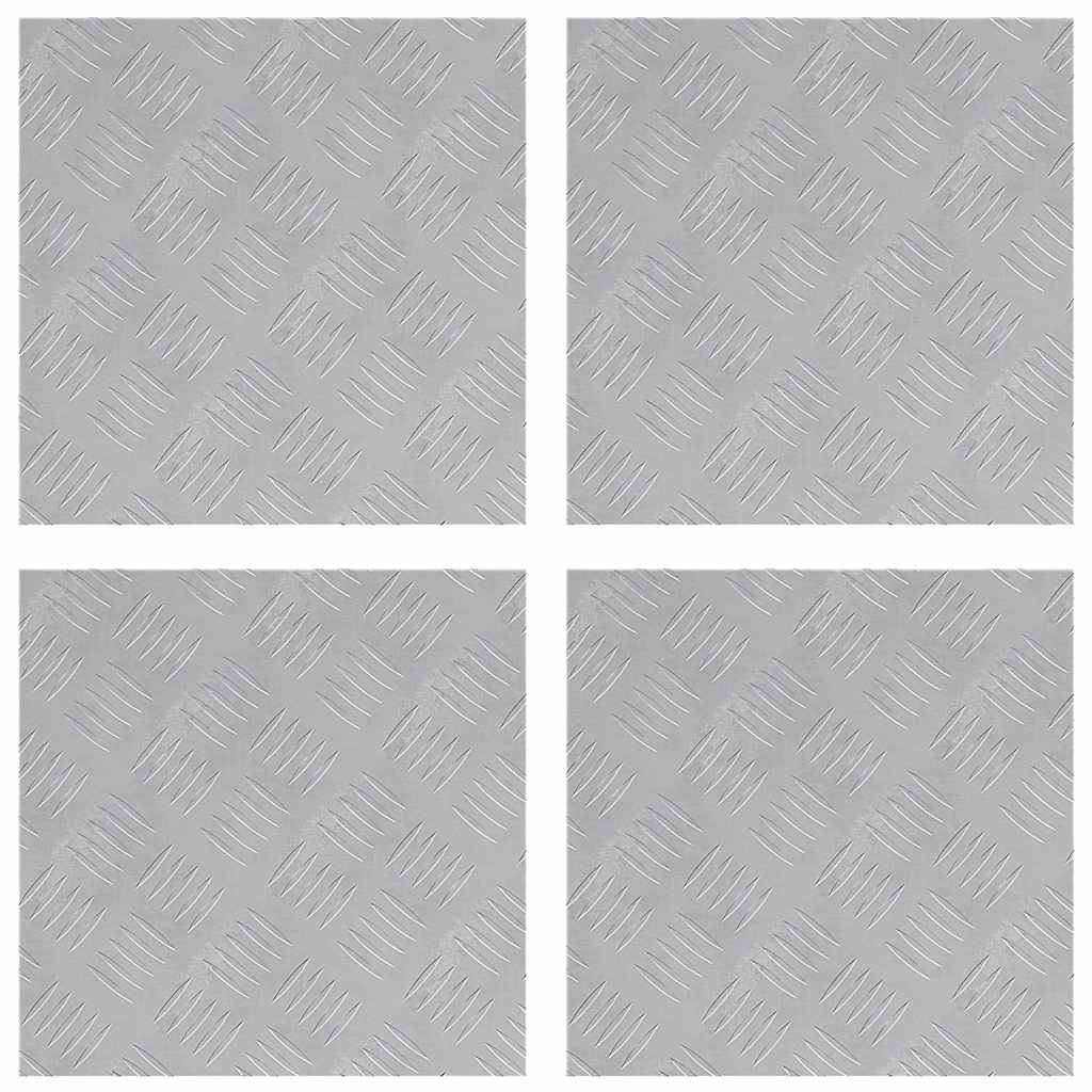 Treppe Tritt Quadratisch 4 pcs Silber 40 x 40 cm Aluminium