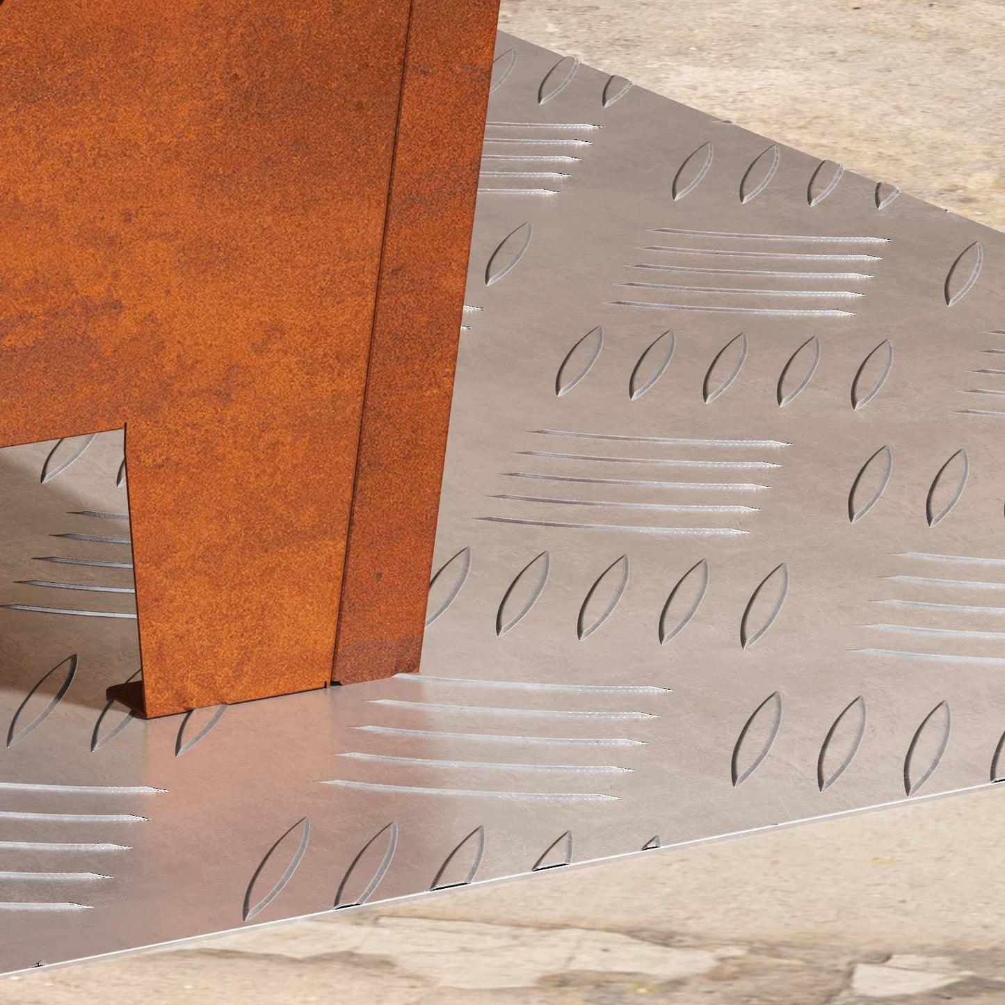 Treppe Tritt Rechtwinklig 2 pcs Silber 50 x 40 cm Aluminium