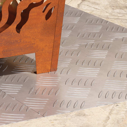 Treppe Tritt Rechtwinklig 4 pcs Silber 50 x 40 cm Aluminium