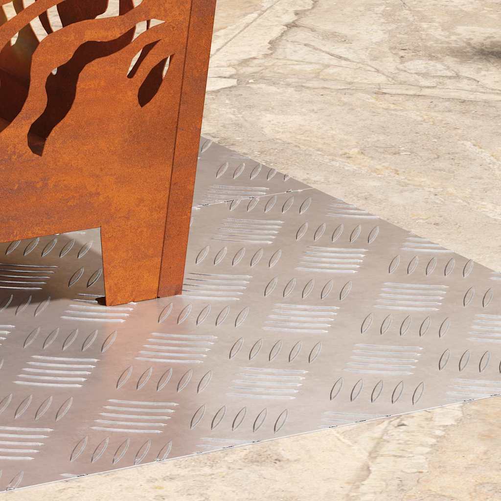 Treppe Tritt Rechtwinklig 2 pcs Silber 70 x 40 cm Aluminium