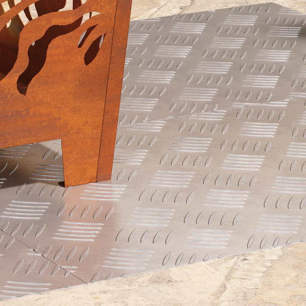 Treppe Tritt Rechtwinklig 4 pcs Silber 70 x 40 cm Aluminium