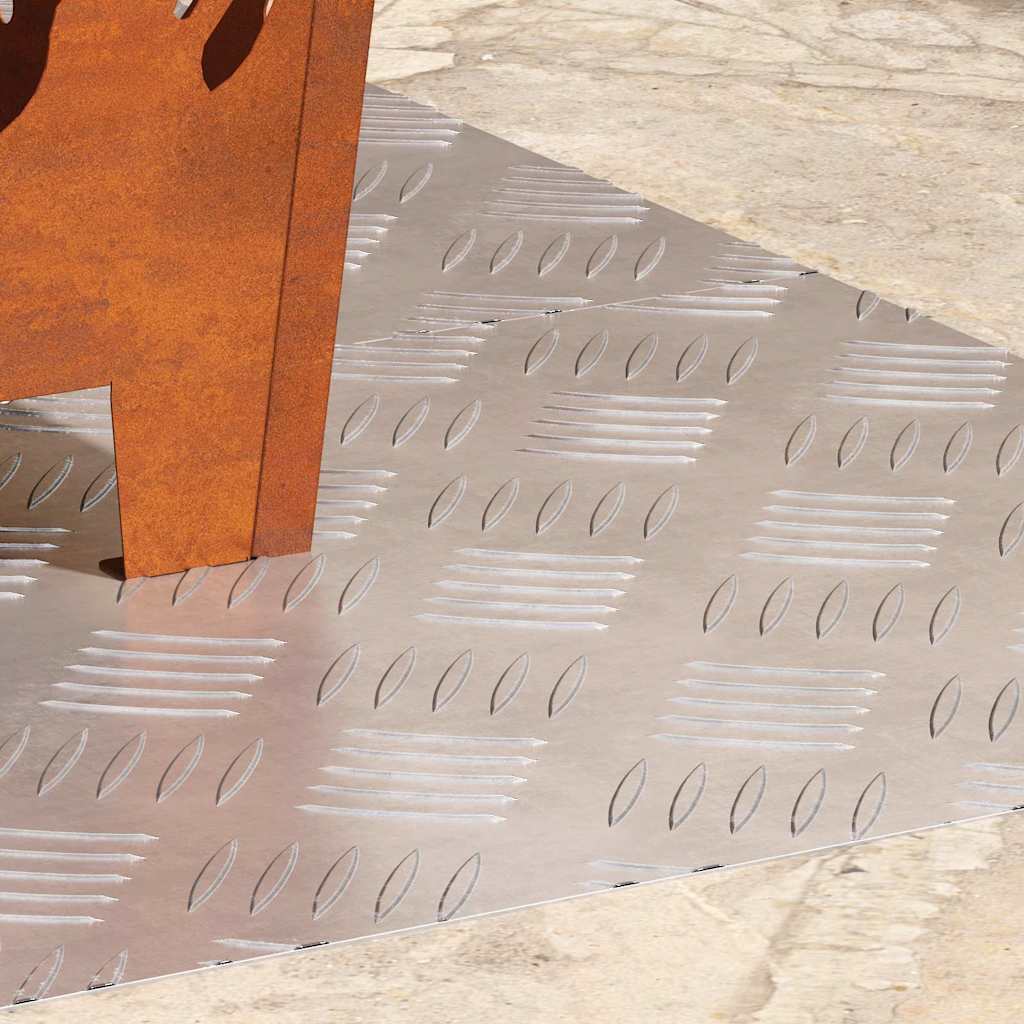 Treppe Tritt Rechtwinklig 2 pcs Silber 80 x 40 cm Aluminium