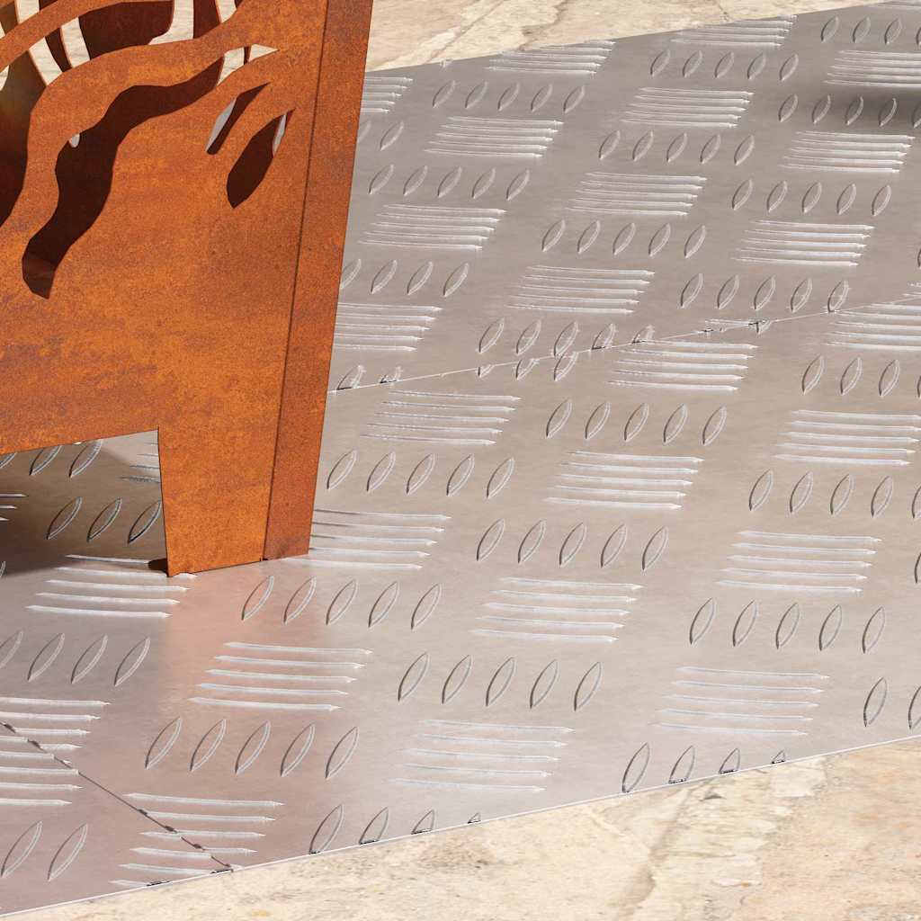 Treppe Tritt Rechtwinklig 4 pcs Silber 80 x 40 cm Aluminium