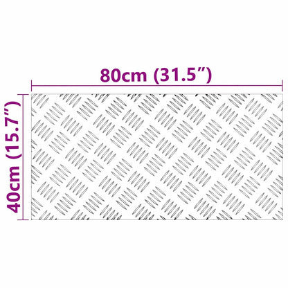Treppe Tritt Rechtwinklig 4 pcs Silber 80 x 40 cm Aluminium