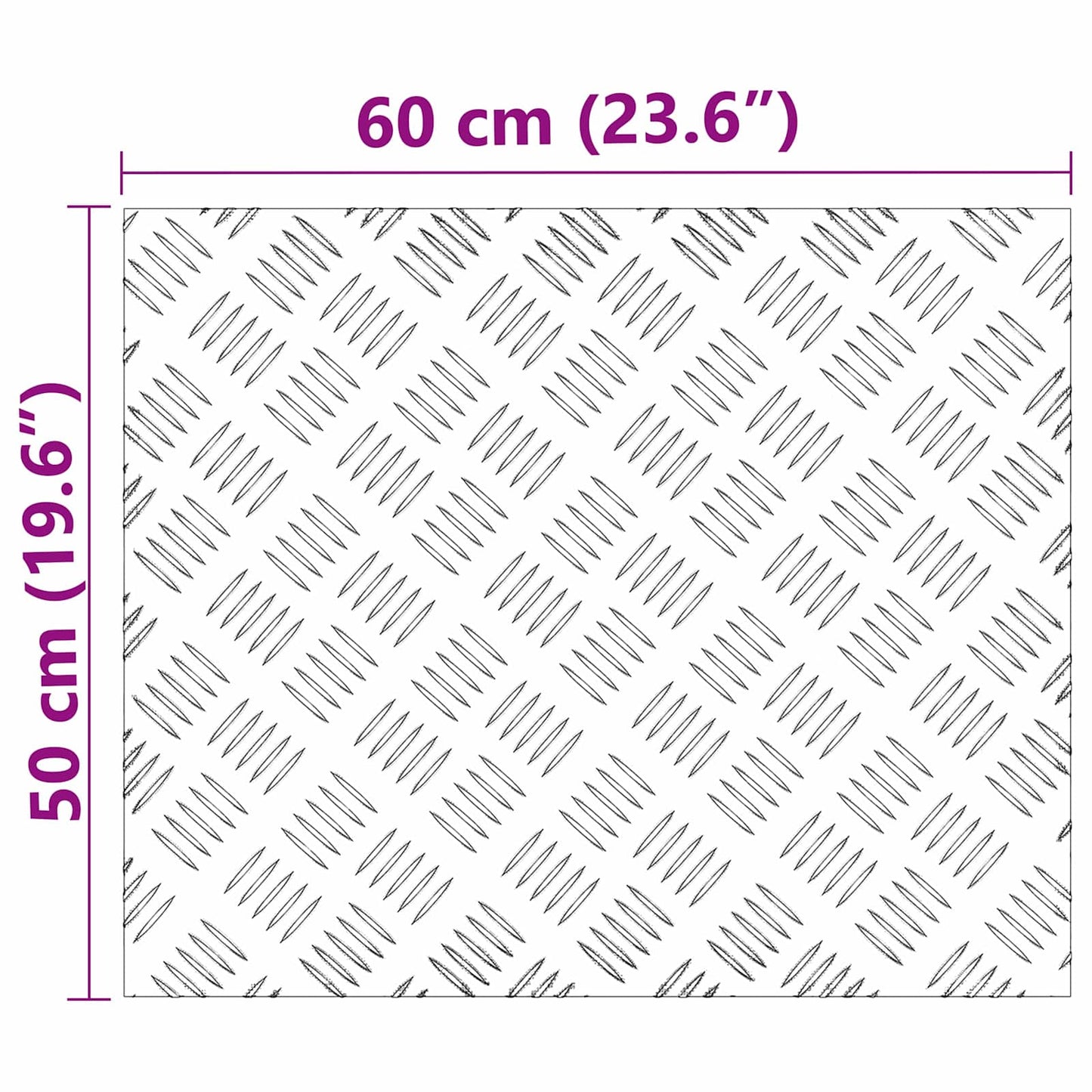 Treppe Tritt Rechtwinklig 2 pcs Silber 60 x 50 cm Aluminium