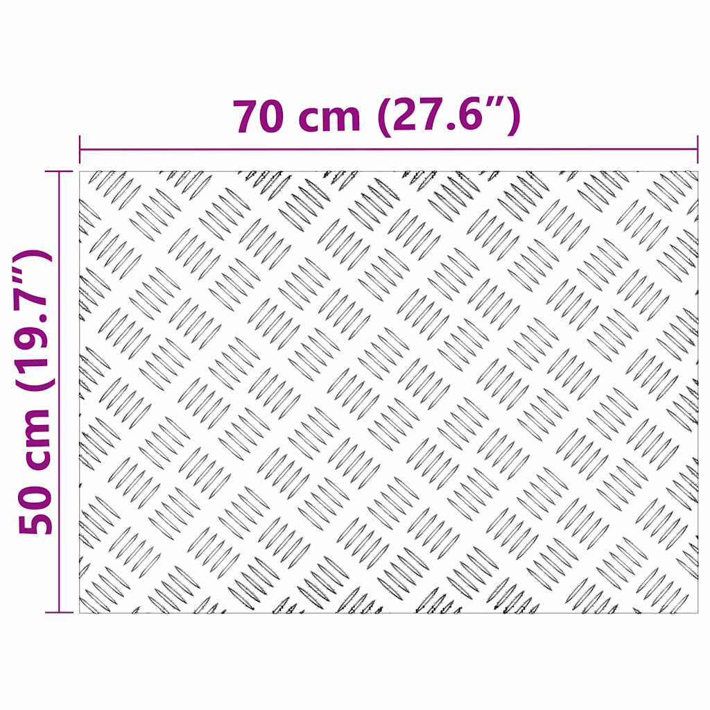 Treppe Tritt Rechtwinklig 4 pcs Silber 70 x 50 cm Aluminium