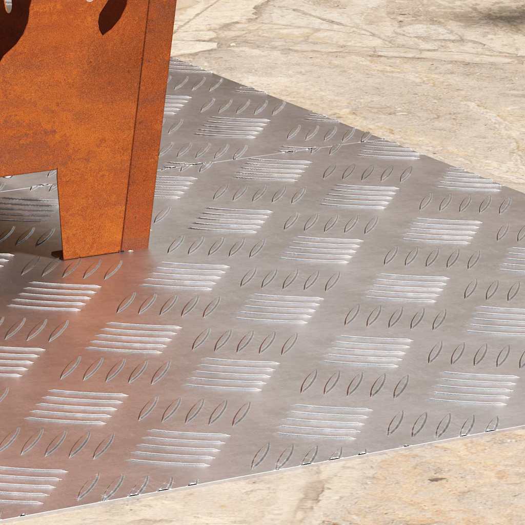 Treppe Tritt Rechtwinklig 2 pcs Silber 80 x 50 cm Aluminium